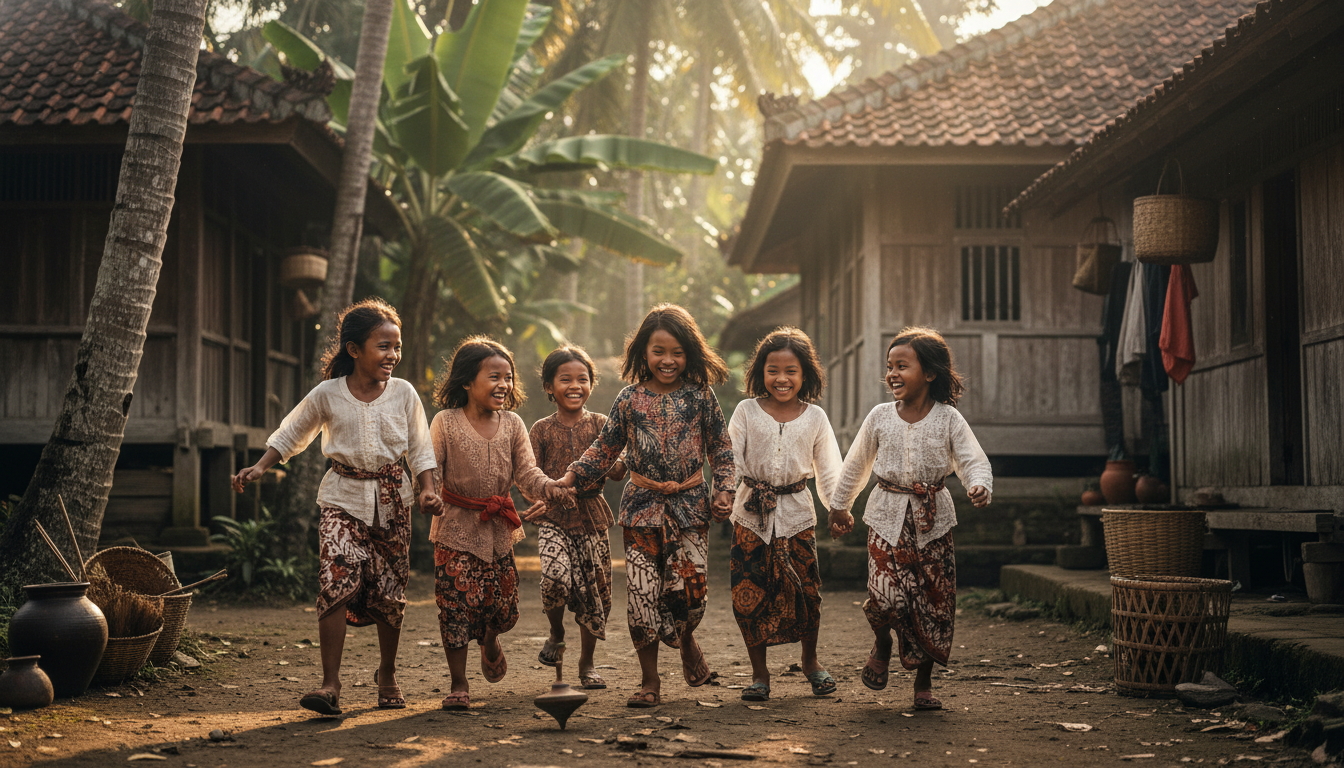 Children at an Indonesian local village setting