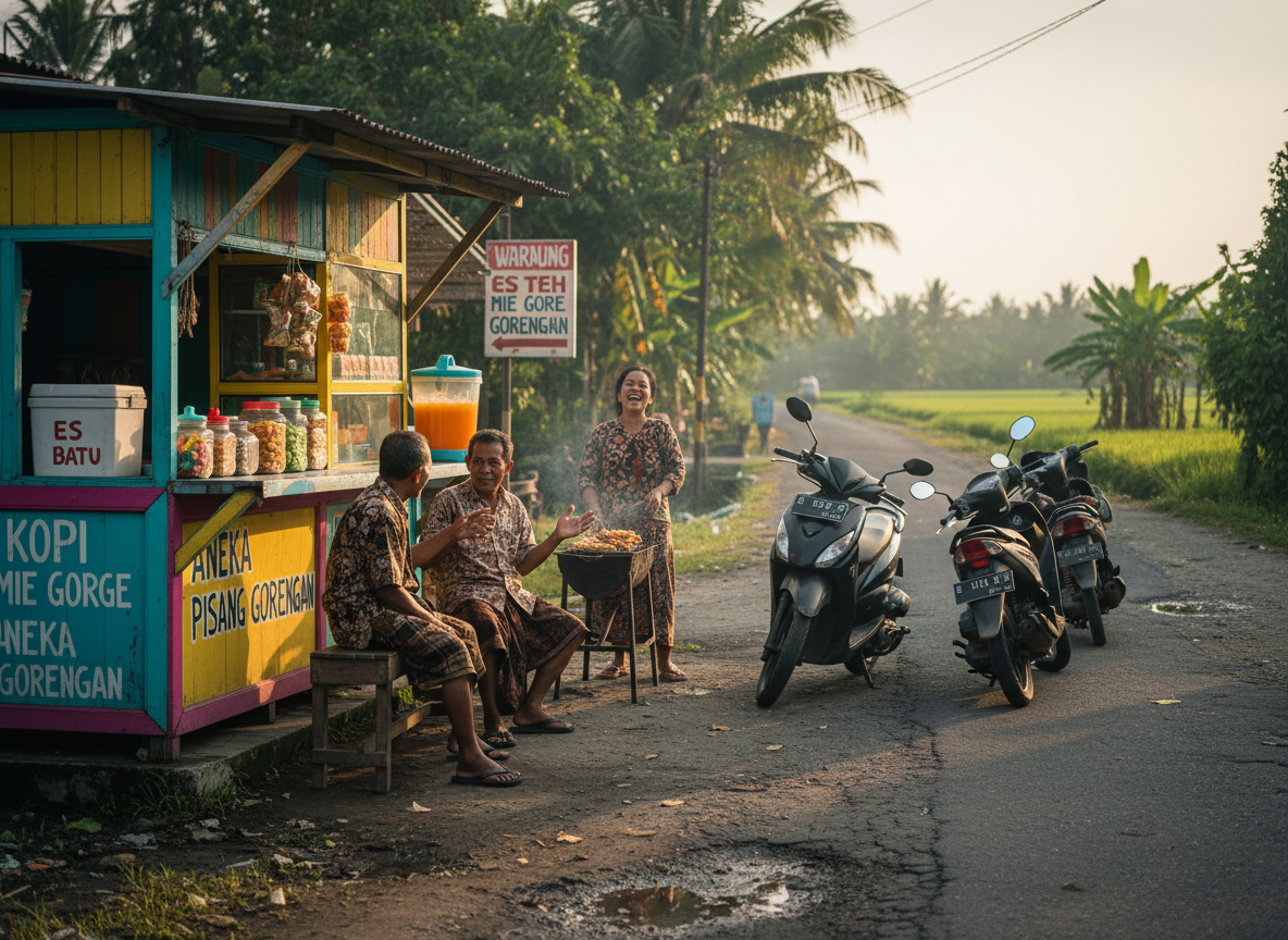 Authentic Indonesian street market landscape